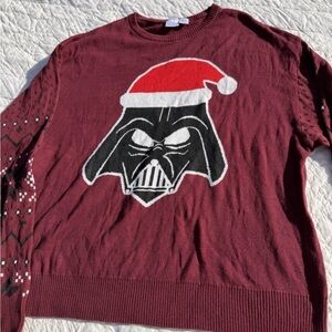 Disney Burgundy Darth Vader Holiday Sweater